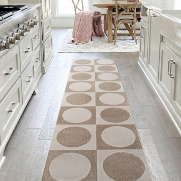 Geometric Modern Geometric Circles In Squares High-Low Area Rug